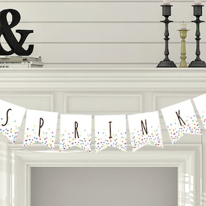Sprinkled with Love Bunting, Confetti Baby Shower Decorations, Baby Sprinkle Banner, Baby Shower Decorations TLC108