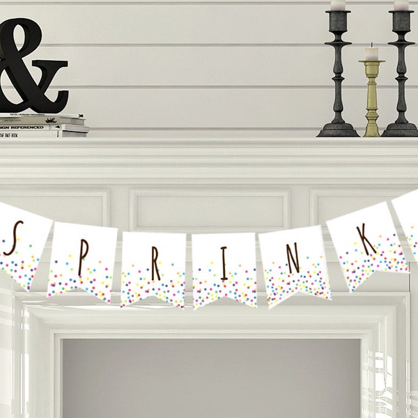 Sprinkled with Love Bunting, Confetti Baby Shower Decorations, Baby Sprinkle Banner, Baby Shower Decorations TLC108