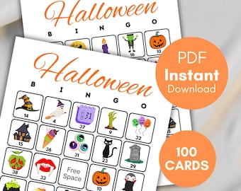 Halloween Bingo Cards, Halloween bingo, Kids Halloween Party Activity, Halloween Party Game, Halloween Game, Halloween themed bingo, bs701 8