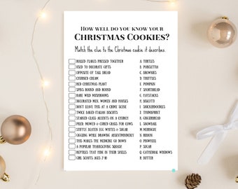 Christmas Cookie Game, Xmas Cookie Game, Christmas Family Game, Christmas Party Games, Holiday Party Printable Games, Instant Download BS684