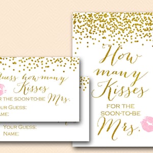 Gold Glitter How many kisses for Soon to be Mrs, guess how many kisses, how many kisses Glitter Bachelorette, how many kisses game, BS281