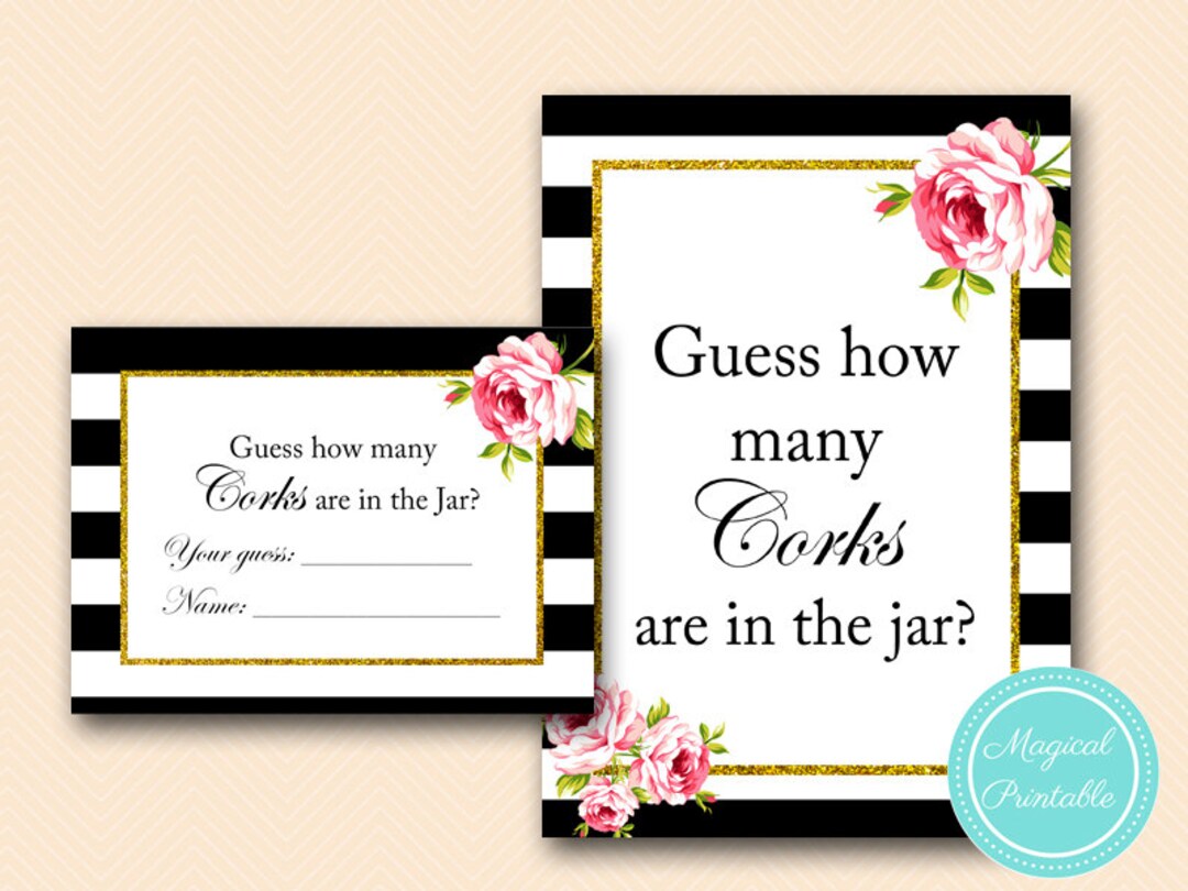 How Many Corks Game Guess How Many Corks There Are in a Jar Etsy