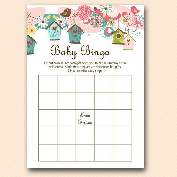 Birdhouse Baby Shower Games, Bingo Baby Shower Game, Baby Shower Bingo, Baby Shower Bingo Cards, Baby Shower Games, Games Printable TLC17