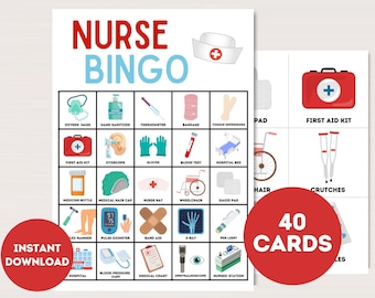 Nurse Bingo Cards, Printable Nurse bingo, Download Doctor bingo, Nurse Party Game, Nurse bingo games, Nurse Retirement game bingo, bs701