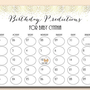 Baby Prediction Calendar, Baby Prediction Calendar, Baby Due Date ...