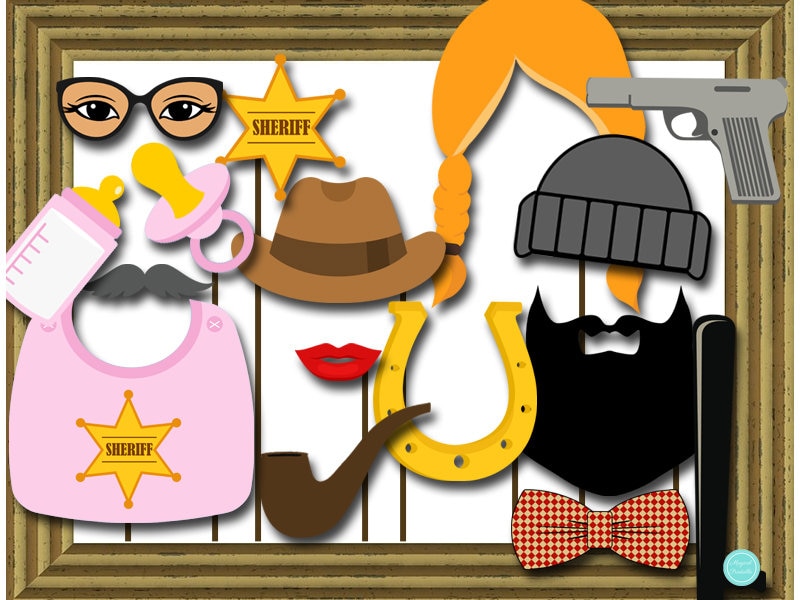 DIY Pink Cowgirl Photobooth Props Cowgirl Baby Shower Photo Booth Western Party Props Printable Props DIY photobooth PB108