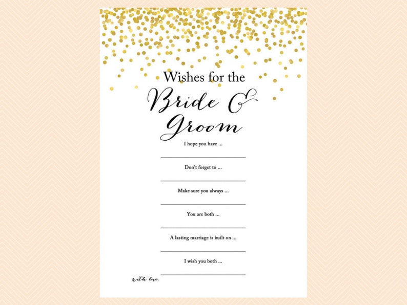 Wishes for the Bride and Groom Card Sign Wishes Cards Etsy