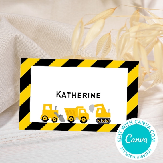 Editable Construction Tent Labels Printable Editable Food - Etsy