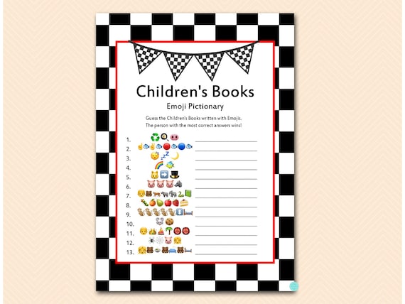 Children's Book Game, Baby Shower children's book, Racing Baby Shower Game, Checkered Racing, Car Racing Baby Shower Templates TLC113 Il_570xn