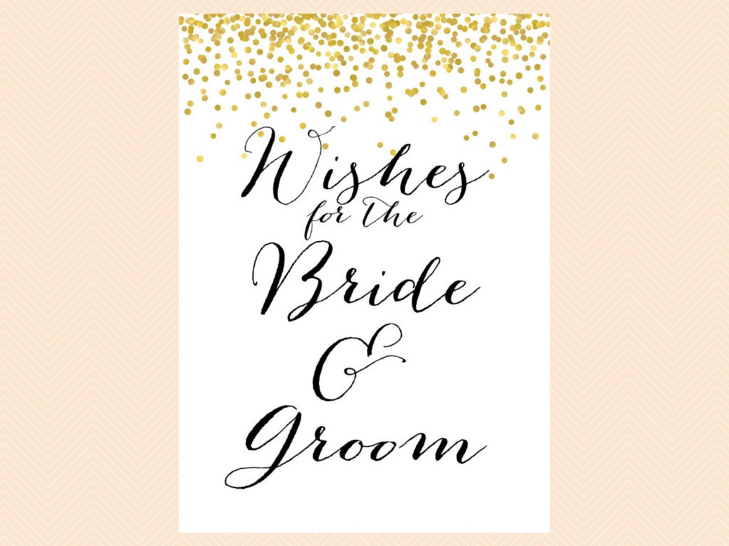 Wishes for the Bride and Groom Card Sign Wishes Cards Etsy