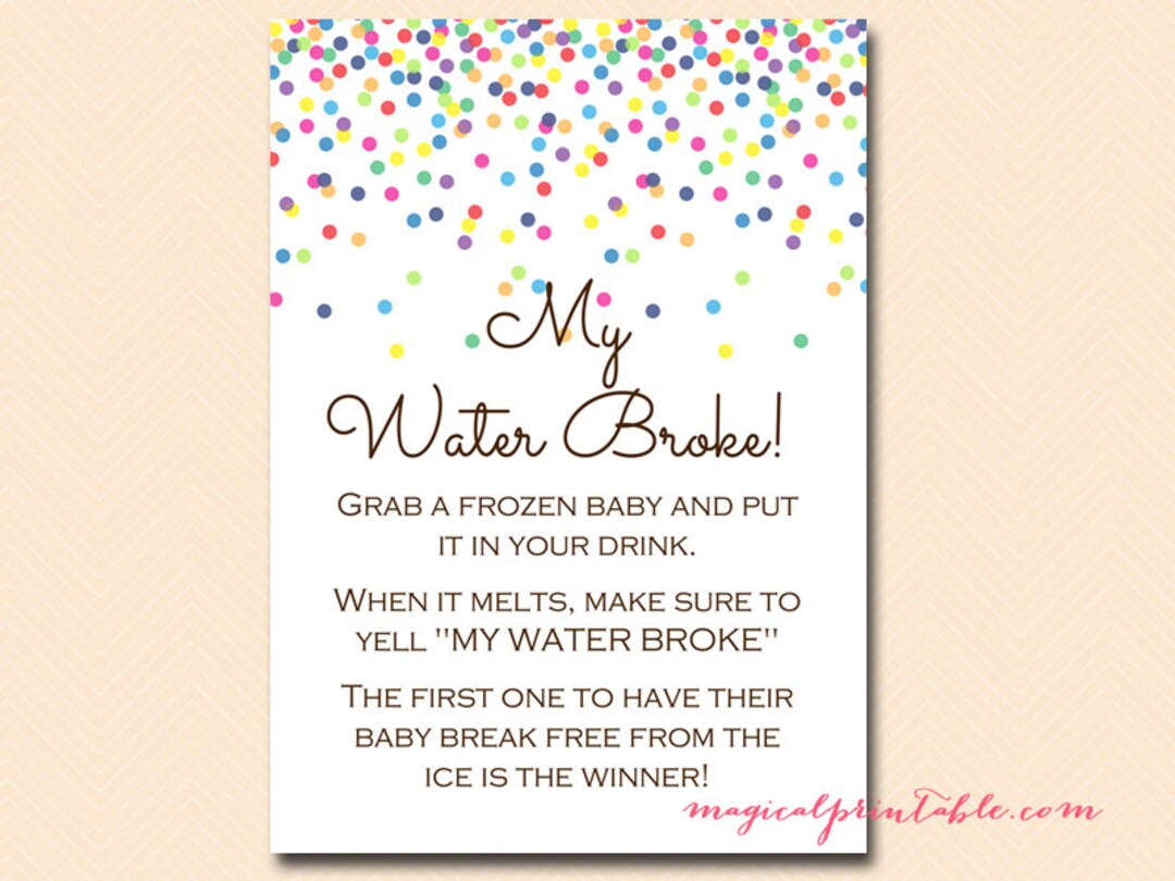 My Water Broke, Frozen Baby Ice Cube Game, Baby Sprinkle, Baby Shower