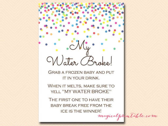 My water broke, frozen baby ice cube game, baby sprinkle, Baby Shower Games Printable, Baby Shower Activities, TLC108 Il_570xn