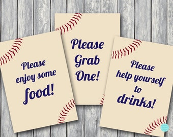 Baseball Drink station sign, Food Sign, Table Decoration Sign, Baseball Baby Shower Sign, Baseball Bridal Shower, Baseball table signs PT02