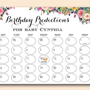 Baby Prediction Calendar, Baby Prediction Calendar, Baby Due Date ...