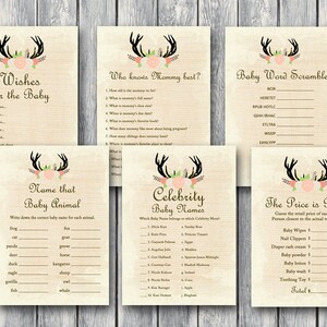 Rustic Baby Shower Games Printable Package, Baby Shower Games Download ...