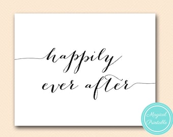 happily ever after sign, happily ever after print, Instant Download, Wedding decoration signs SN38