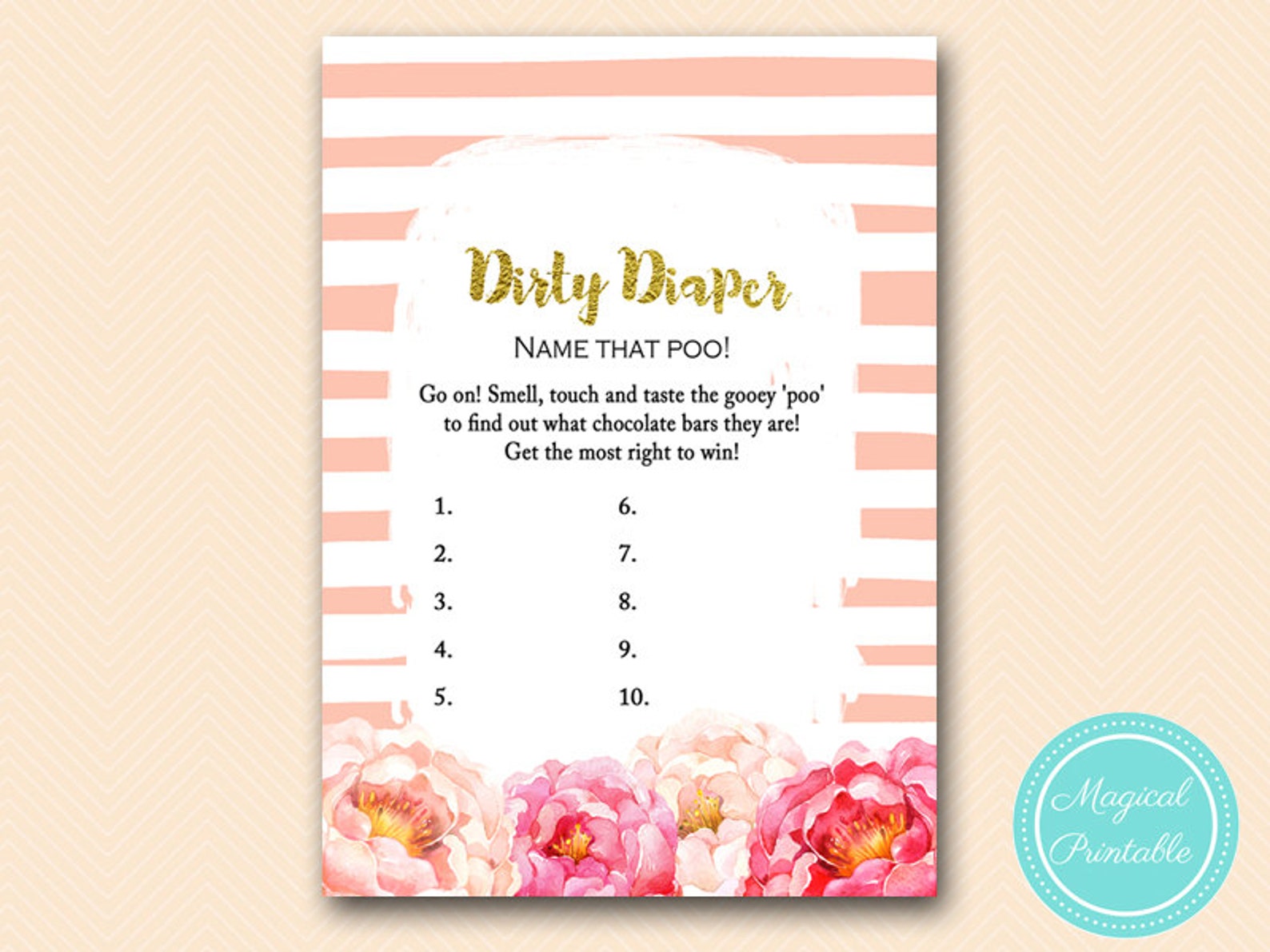 Dirty Diaper Name that Poo Chocolate Bar Game Guess the | Etsy