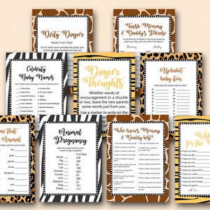 Jungle Baby Shower Game Package, Instant Download, Safari Baby Shower Games, Safari Baby Shower Game, Instant Download TLC469