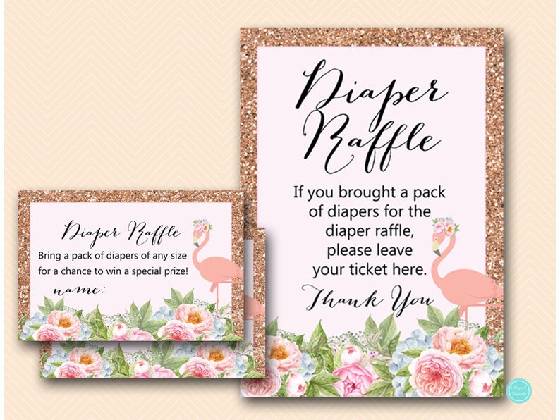 Rose Gold Flamingo Baby Shower Games Package, Instant Download, Wishes for Baby, Headband station, babies are sweet, diaper raffle tlc544 image 5
