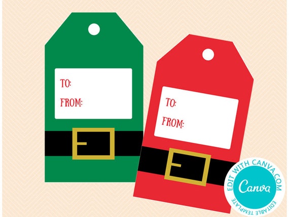 Editable Christmas Gift Tags, Santa Gift Tags, Christmas Present tags, PNN15 Il_570xn
