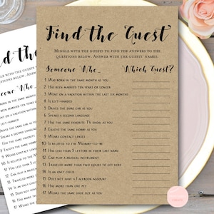 Ice Breaker Baby Shower Game, Find the Guest baby Shower Game, baby Shower Game, baby Shower Games Instant Download TLC596
