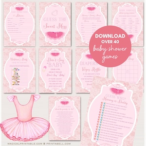 Tutu Ballerina Baby Shower Game Pack, Ballet baby shower game Printables, ballet Baby Shower, pink tutu baby shower, tiny dancer, TLC36 image 7