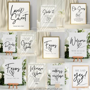 Modern Minimalist Wedding signs, Modern Wedding Signs, Minimalist Wedding decors, Modern bridal shower decors, Minimalist baby shower TLC723