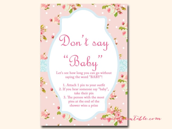 gift pink target baby shower themes Don't Say Baby Game, Don't Say a Word, Diaper Pin Game, Clothespin