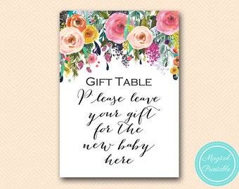 Gift Table Sign, Gift Table for Baby Signage, Baby Shower Gift Table Printable, Instant Download, Printable SN34 TLC140