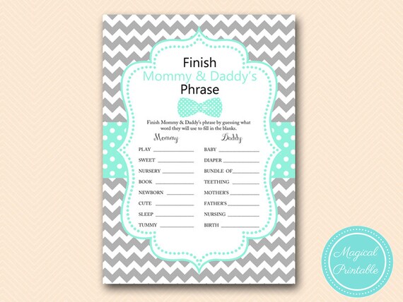Little Man Baby Shower Games Finish Mommy And Daddy s Phrase Finish Little Man Baby Shower Games Finish Mommy And Daddy s Phrase Finish