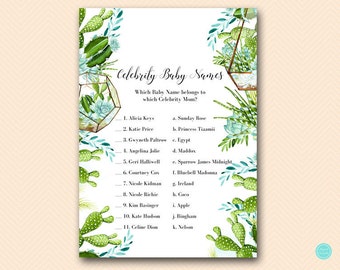 Cactus Baby Shower Games, celebrity baby name game, Celebrity Baby Name, celebrity moms, Baby Shower Games, Baby Shower Games  TLC519