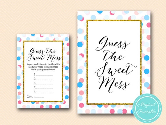 Dirty Nappy Diaper Baby Shower Guessing Game Boy Girl Unisex Guess The Mess Poo