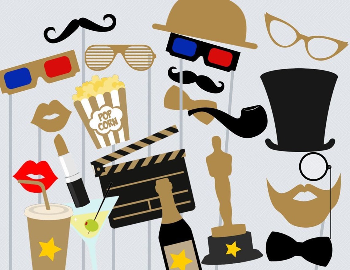 Print Yourself Hollywood Star Photo Booth Party Props - Etsy