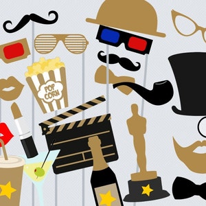 Print Yourself Hollywood Star Photo Booth Party Props