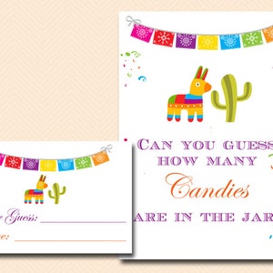 Fiesta How many Candies, guess how many candies, how many candies are in the jar, fiesta, mexican Bridal Shower Games Printable BS136 TLC107