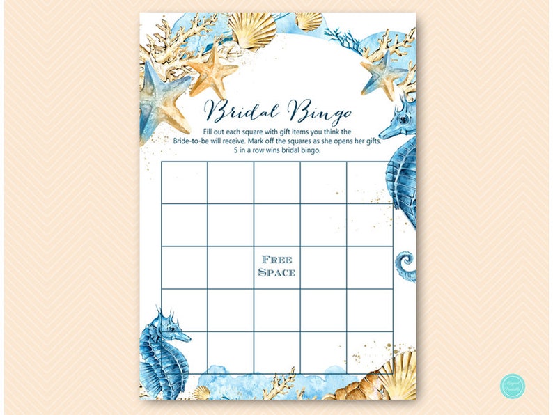 Beach Themed Bridal Shower Games Package Instant Download Etsy