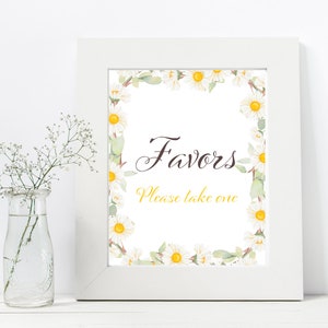 Favors Sign, Please take a favor sign, Spring Daisy Bridal Shower Decoration, Daisy Baby Shower, Daisy Wedding Signs, BS691 TLC691