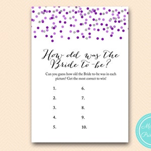 How Old Was the Bride, Guess the Age of Bride, Photo Game, Purple and ...