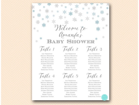 Table Seating Chart Baby Shower