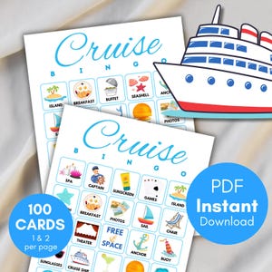 Cruise Bingo Cards, druckbare Cruise Party Bingo, Kreuzfahrtschiff Bingo, lustige Kreuzfahrtspiele, Bingospiel zum Thema Kreuzfahrt, bs701