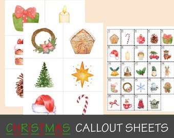 100x Cartões de Bingo de Natal para Crianças, Bingo de Natal para Imprimir, Jogo de Natal, Jogos de Natal Divertidos, Jogo de Bingo Festa de Natal, BS701 4