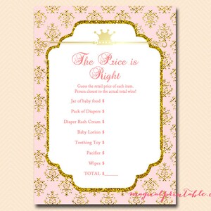 Instant Download, Princess Baby Shower Games Printable, Girl Baby ...