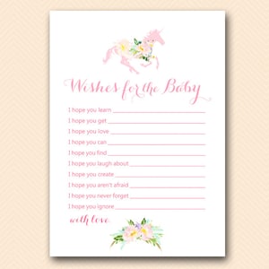 Unicorn Carousel Wishes for Baby Cards, Wishes for Baby, Wishes for Baby Printable, Wishes for Baby, Baby Shower Activities TLC497 image 1