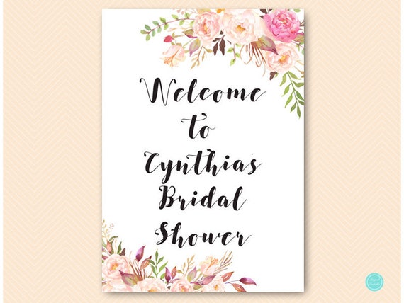 Boho Floral Bridal Shower Welcome Sign, Welcome Bridal Shower Sign, Welcome Sign, Baby Shower Welcome Sign, Decoration Signs BS546 TLC546 Il_570xn