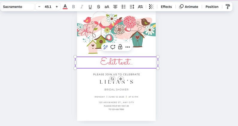 DIY Sprinkle and Confetti Custom Invitation, Baby Shower Invitation, Bridal Shower, Birthday Party Invitations, tlc108 canva image 2