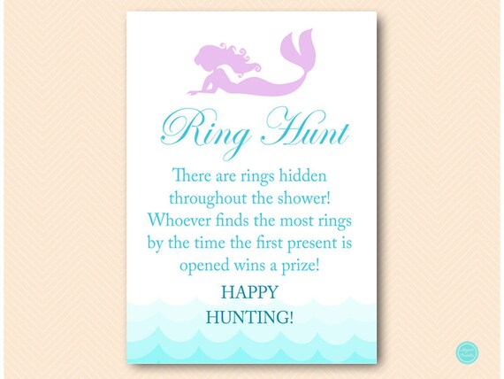 Ring Hunt, Mermaid Bridal Shower Games, Ring Hunt Game, Look for Rings, Ring Game, Bridal Shower Ring Hunt BS28 Il_570xn
