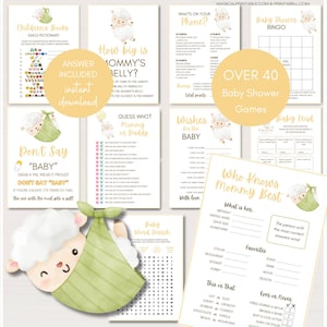 Lamb Baby Shower Games Package, Gender Neutral Lamb Baby Shower, Cute Lamb Baby Shower, Baby Shower Games, Printable Games, PDF, TLC837