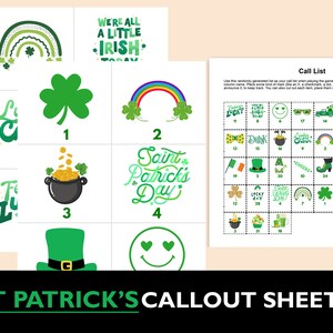 100x St Patrick's Day Bingokort, Utskrivbara St Patrick bingo, St Patrick's Day-spel, bingospel för St Patrick's Day-fest, bs701 bild 2