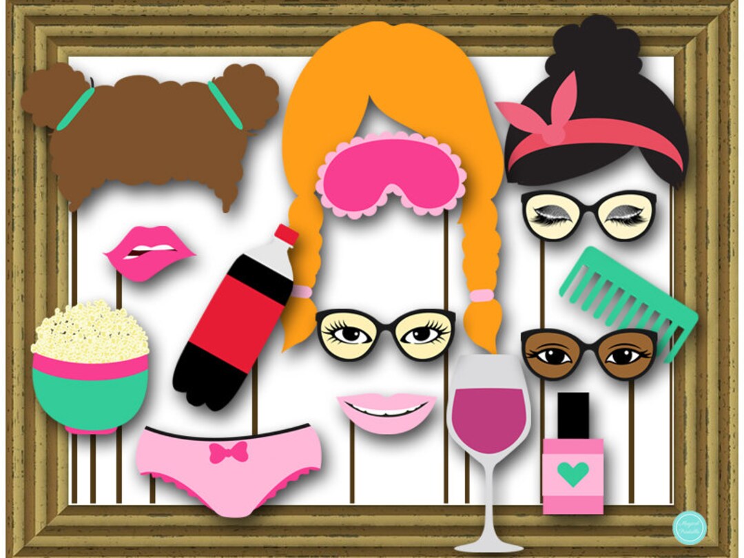Print Yourself Slumber Party Photobooth Props, Slumber Photo Booth ...
