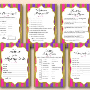 Gold Moroccan Baby Shower Games Pack 6 games, Instant Download, Moroccan Baby Shower, price is right, who knows mom, celebrity mom TLC562